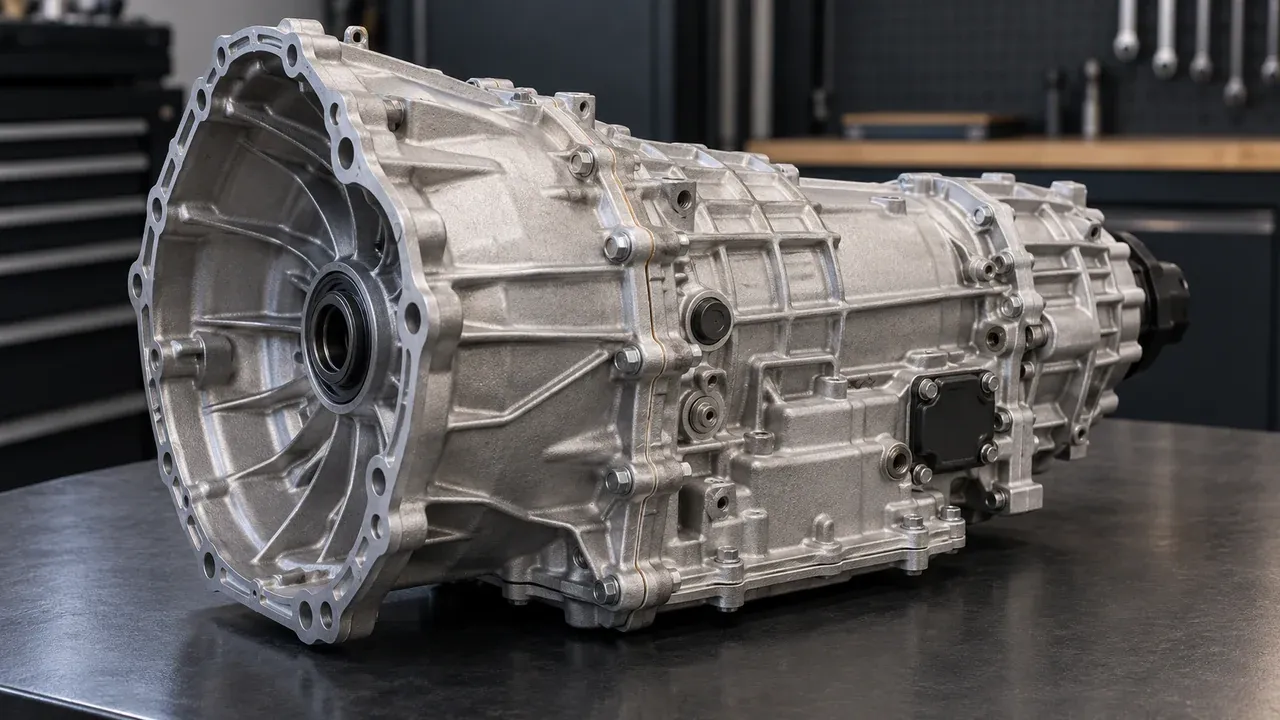Illustrative unbranded gearbox housing; not an identified DCT model, circuit diagram or MOS installation.